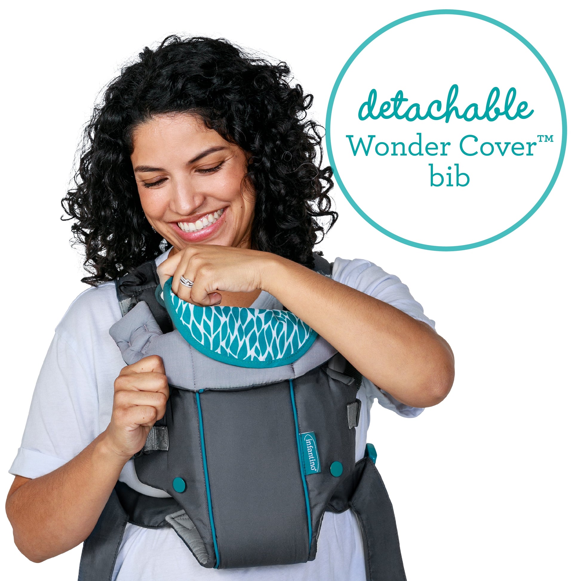 Swift Classic Baby Carrier with Wonder Cover Bib, 2-Position, 7-26Lb, Gray