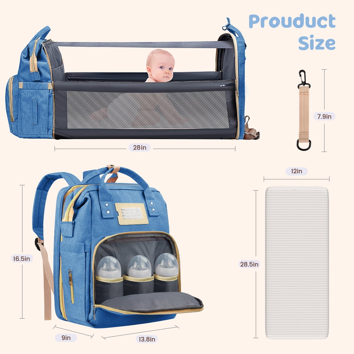 Large Capacity Diaper Bag Backpack