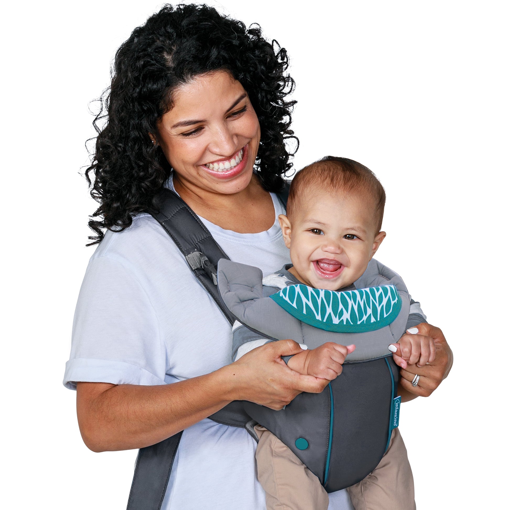 Swift Classic Baby Carrier with Wonder Cover Bib, 2-Position, 7-26Lb, Gray